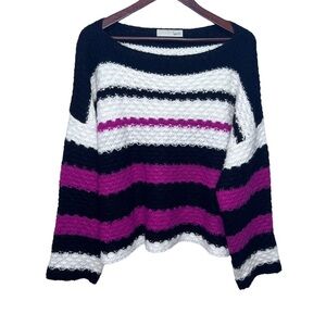 Kersh Striped Knit Cropped Sweater Size XXL